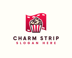 Popcorn Film Strip Media logo design