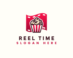 Popcorn Film Strip Media logo design