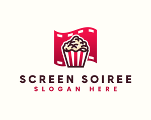 Popcorn Film Strip Media logo design