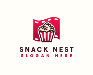 Popcorn Film Strip Media logo design