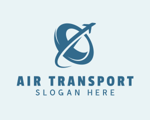 Blue Aviation Plane Travel logo design