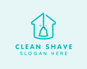 Clean Housekeeping Broom logo design