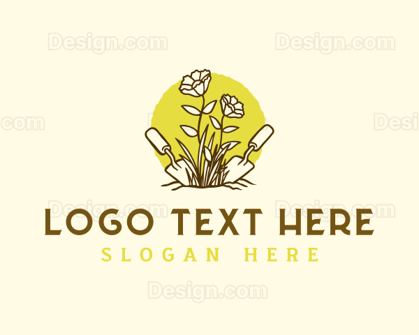 Trowel Flower Gardening Logo