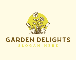 Trowel Flower Gardening logo design