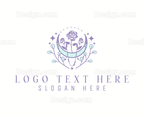 Bohemian Floral Moon Logo