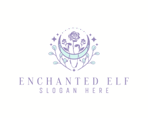 Bohemian Floral Moon logo design