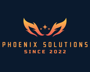 Fiery Phoenix Wings logo design