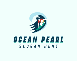 Ocean Wave Surfer logo design