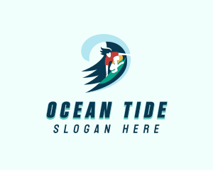 Ocean Wave Surfer logo design