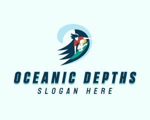 Ocean Wave Surfer logo design