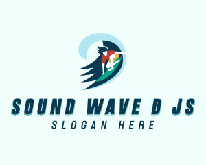 Ocean Wave Surfer logo design