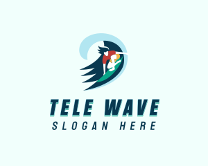 Ocean Wave Surfer logo design