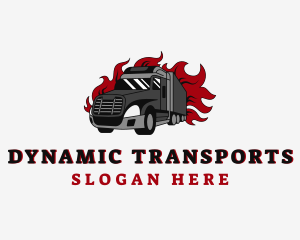 Flame Cargo Truck logo design