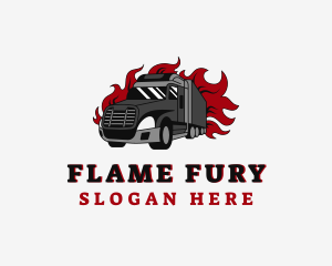 Flame Cargo Truck logo design