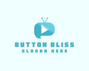 Blue Video Player logo design