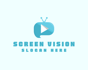 Blue Video Player logo design