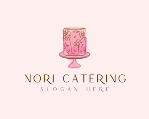 Floral Cake Bake logo design