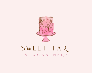 Floral Cake Bake logo design