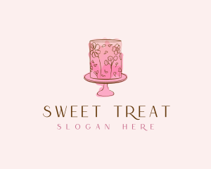 Floral Cake Bake logo design