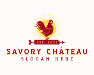 Chicken Rooster Arrow logo design