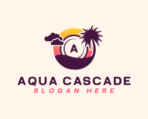 Tropical Beach Island logo design