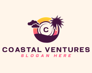 Tropical Beach Island logo design