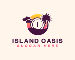 Tropical Beach Island logo design