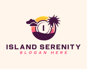 Tropical Beach Island logo design