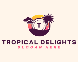 Tropical Beach Island logo design