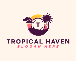 Tropical Beach Island logo design