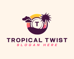 Tropical Beach Island logo design