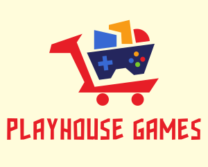 Geometric Cart Gaming logo design