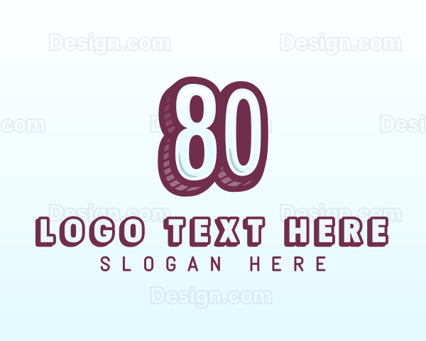 Retro Number 80 Logo