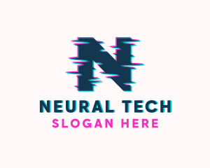 Glitch Letter N logo design