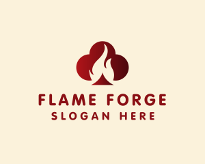 Club Poker Flame  logo design