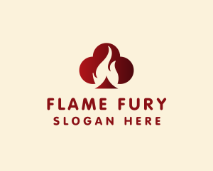 Club Poker Flame  logo design