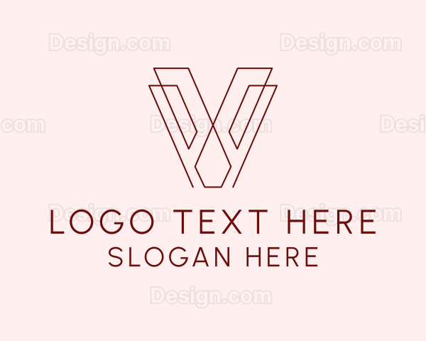 Geometric Business Letter V Logo