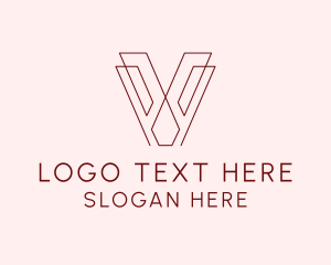 Geometric Business Letter V logo