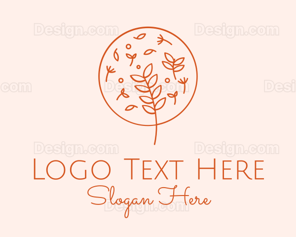 Organic Leaf Embroidery Logo