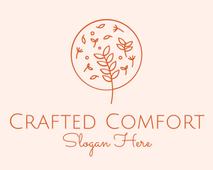 Organic Leaf Embroidery logo design