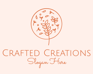 Organic Leaf Embroidery logo design