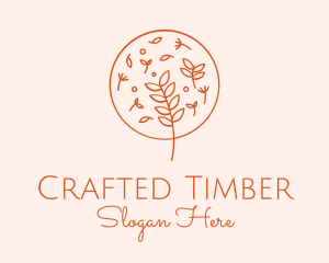 Organic Leaf Embroidery logo design