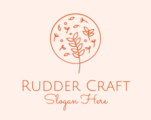 Organic Leaf Embroidery logo design