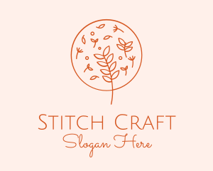 Organic Leaf Embroidery logo