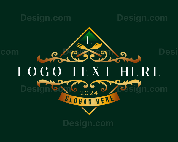 Luxury Spoon Fork Restaurant Logo