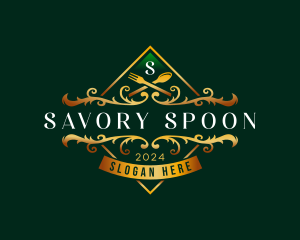 Luxury Spoon Fork Restaurant logo design