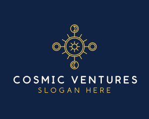 Minimalist Astrology Moon Star logo design