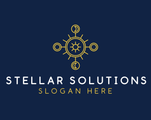 Minimalist Astrology Moon Star logo design