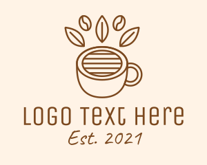 Caffeine - Coffee Cup Cafe Bean logo design