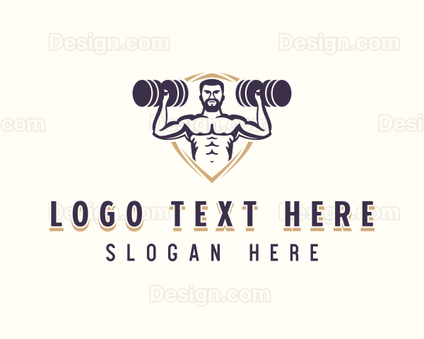 Dumbbell Muscle Gym Logo